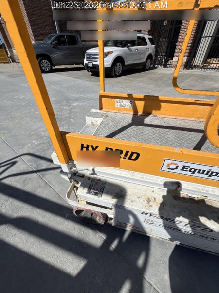 Custom Equipment HB-1430 <ul>
 <li>Hy-Brid Scissor Lift</li>
  <li>Platform capacity up to 670 lbs.</li>
  <li>Working height up to 20 ft</li>
  <li>Weighs under 1,700 lbs.</li>
  <li>Non-marking wheels </li>
</ul>