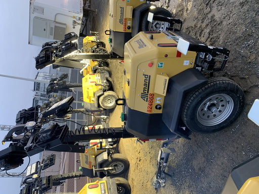 2020 Allmand NLV3GR (4) LED Light Fixture 350W, 23' Vertical Mast, 3kW Prime, Towable, Deep Sea L401, Leveling Jacks, Yanmar T4F 5.8hp