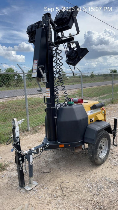 2022 Allmand NLV3GR (4) LED Light Fixture 350W, 23' Vertical Mast, 3kW Prime, Towable, Deep Sea L401, Leveling Jacks, Yanmar T4F 5.8hp