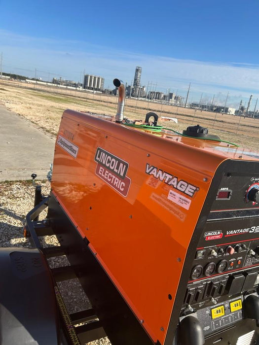 2024 Lincoln Electric Vantage 322 Welder Ready-Pak 3, Two wheel trailer, Fender and Light kit, Cable Rack, Orange
