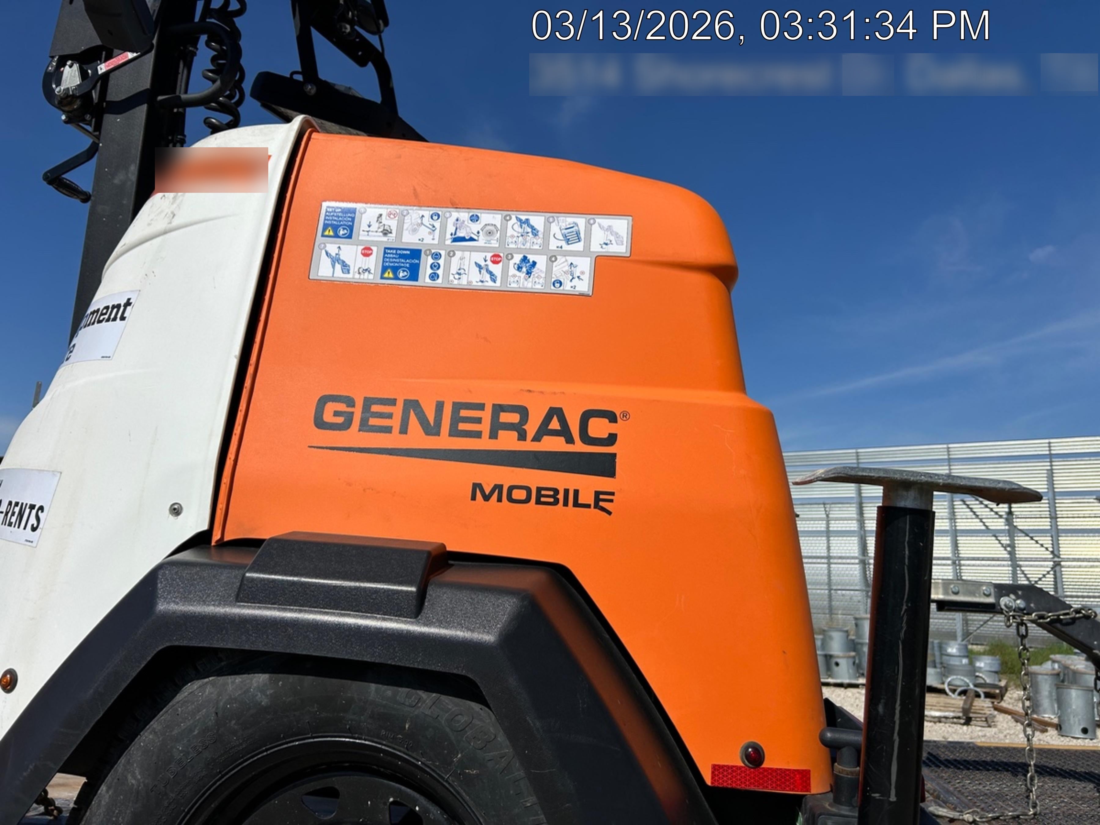 2024 Generac MLT2 Diesel, Flex Switch 120V Input, Powerzone Controller, 
(4) 320W LED Lights, 4kW Generator, 39.9 Gal Fuel Tank, 2" Ball, T3
