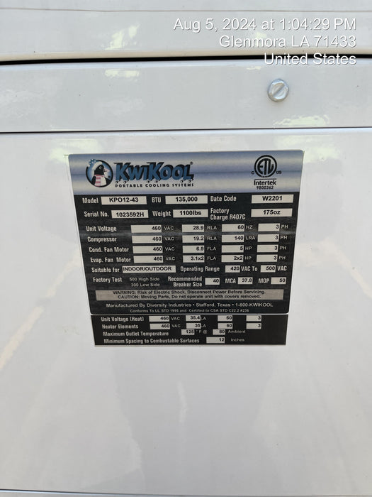 2022 KWIKOOL KPO12-43H