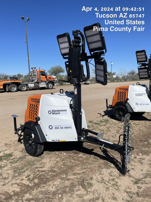 2024 Generac MLT2 Diesel, Flex Switch 120V Input, Powerzone Controller, 
(4) 320W LED Lights, 4kW Generator, 39.9 Gal Fuel Tank, 2" Ball, T3