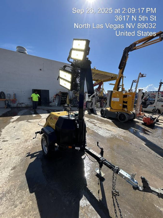 2022 Allmand NLV3GR (4) LED Light Fixture 350W, 23' Vertical Mast, 3kW Prime, Towable, ES Decals, T3