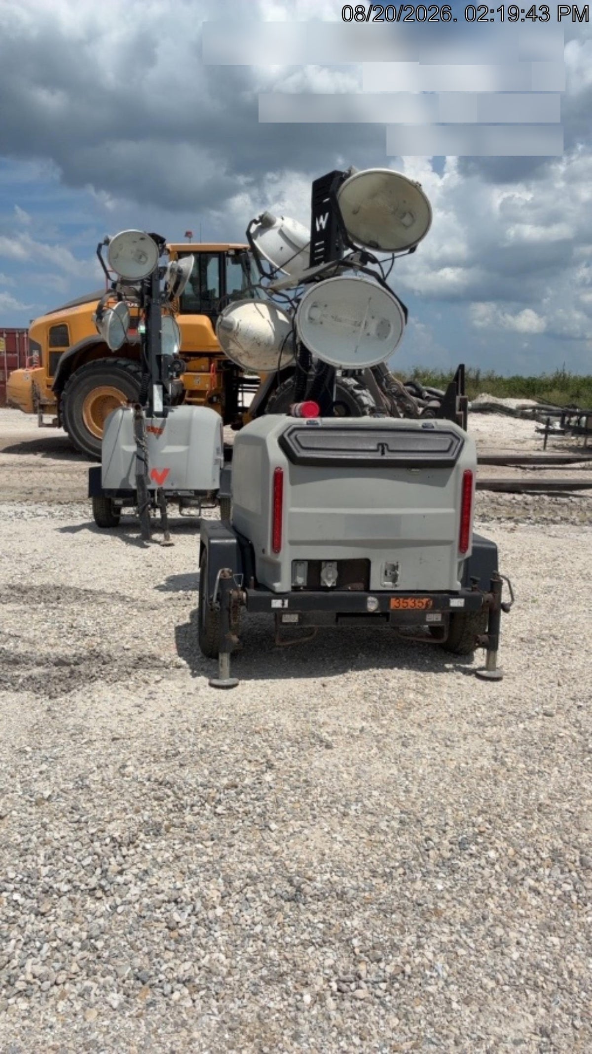 2019 Wacker Neuson LTV6L-MH Wacker Neuson LTV6L Mobile Light Tower w/Fuel Level Sensor Installed