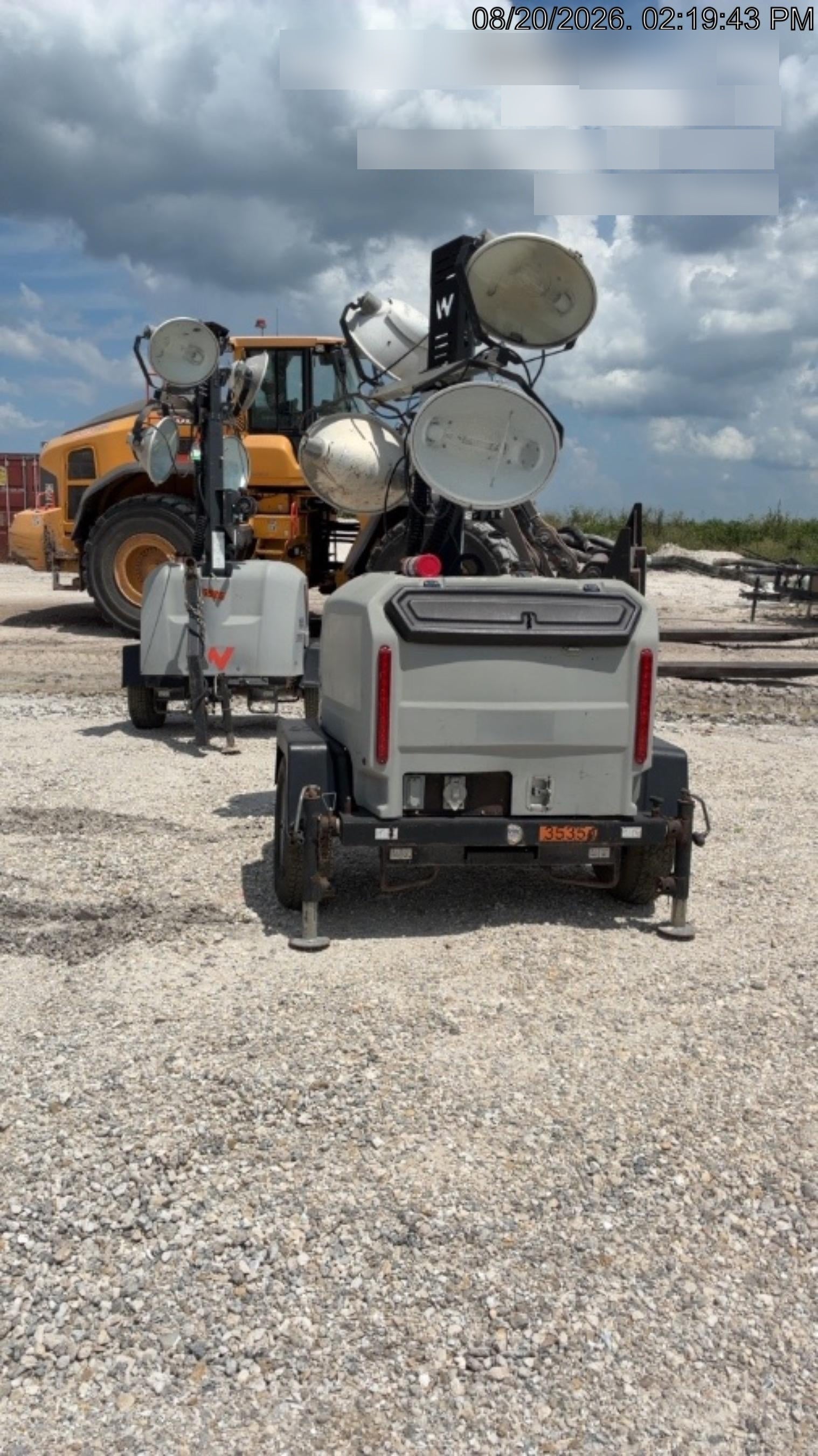 2019 Wacker Neuson LTV6L-MH Wacker Neuson LTV6L Mobile Light Tower w/Fuel Level Sensor Installed
