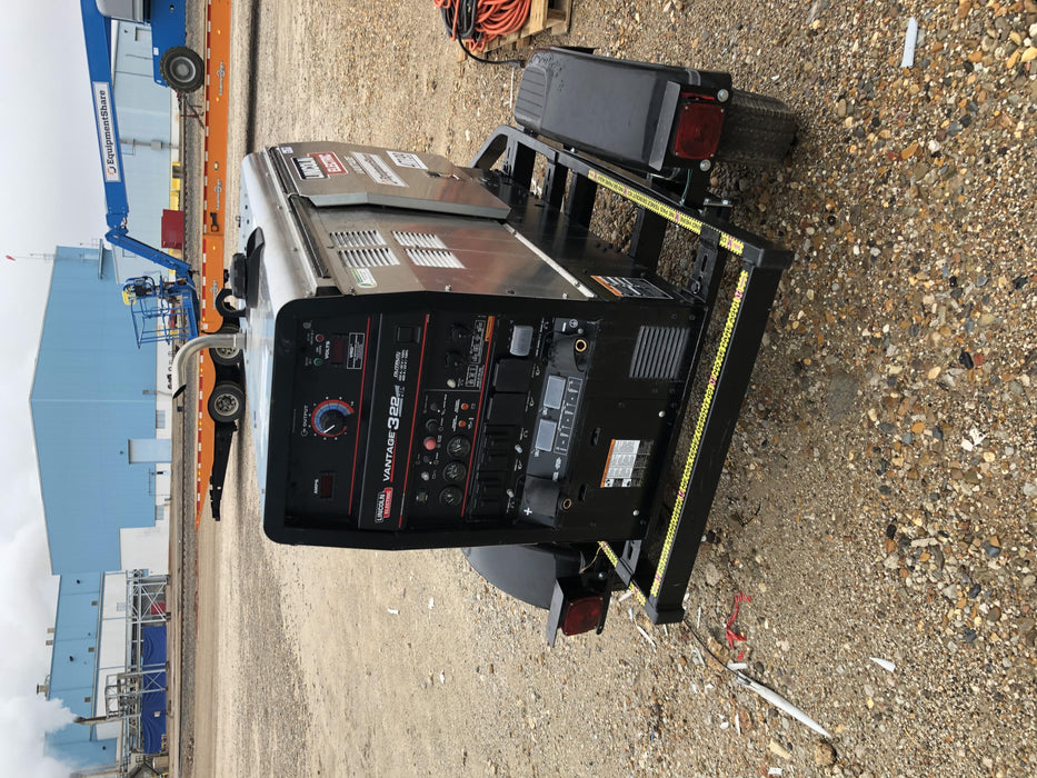 2019 Lincoln Electric Vantage 322 Ready-Pak 3, Two Wheel Trailer, Fender and Light Kit, Cable Rack