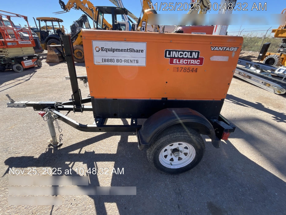 2021 Lincoln Electric Vantage 322 Vantage 322 Ready Pak 3 w/ Decals, ORANGE (includes trailer, cable rack, fender light kit) NO Telematics