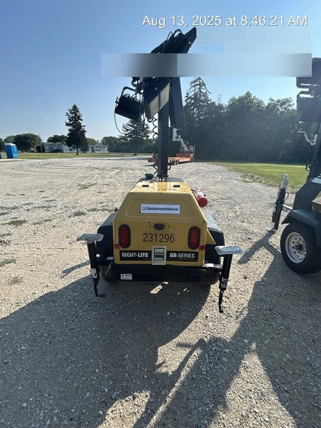 2022 Allmand NLV3GR (4) LED Light Fixture 350W, 23' Vertical Mast, 3kW Prime, Towable, Deep Sea L401, Leveling Jacks, Yanmar T4F 5.8hp
