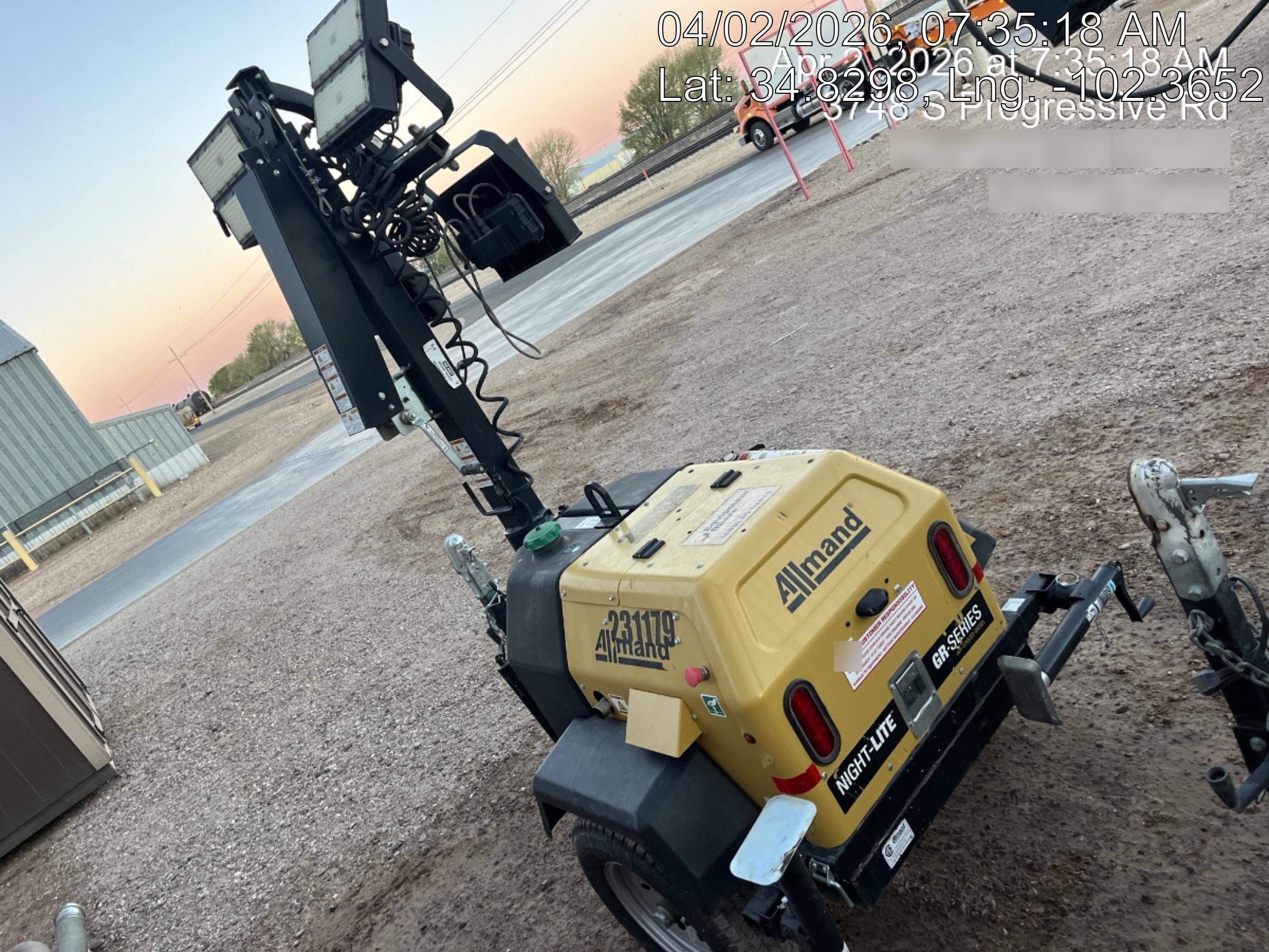 2022 Allmand NLV3GR (4) LED Light Fixture 350W, 23' Vertical Mast, 3kW Prime, Towable, Deep Sea L401, Leveling Jacks, Yanmar T4F 5.8hp