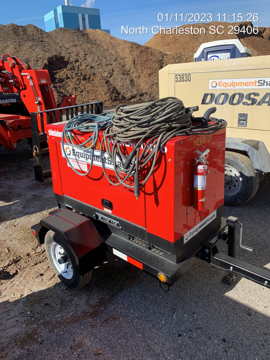 2022 Shindaiwa DGW400MDL Kubota D902 Engine, 23 HP, Dual Op Welder, Wire, Arc, Droop Stick, Tig, and CC Stick Functionality, Simulphase, 3 Phase and 1 Phase Gen Output, Single Axle NB Trlr, Slr Trckl Chrg 12V 12W, Fire Ext