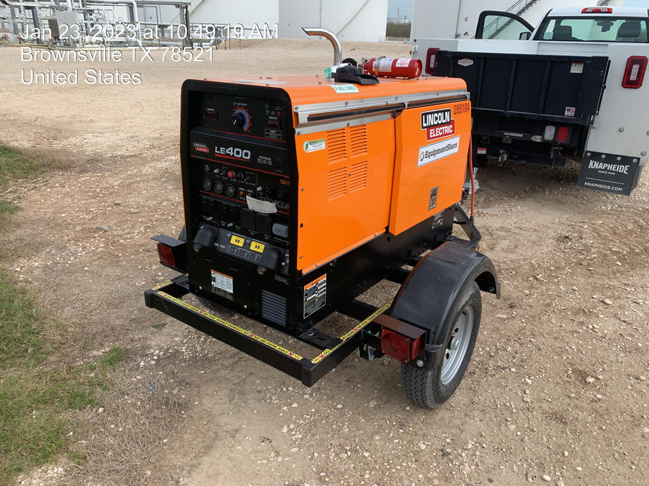 2022 Lincoln Electric LE400 Kubota V1505, Trlr, Cable Rack, Light Kit, ES Decals, T3