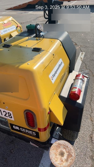 2022 Allmand NLV3GR (4) LED Light Fixture 350W, 23' Vertical Mast, 3kW Prime, Towable, ES Decals, T3