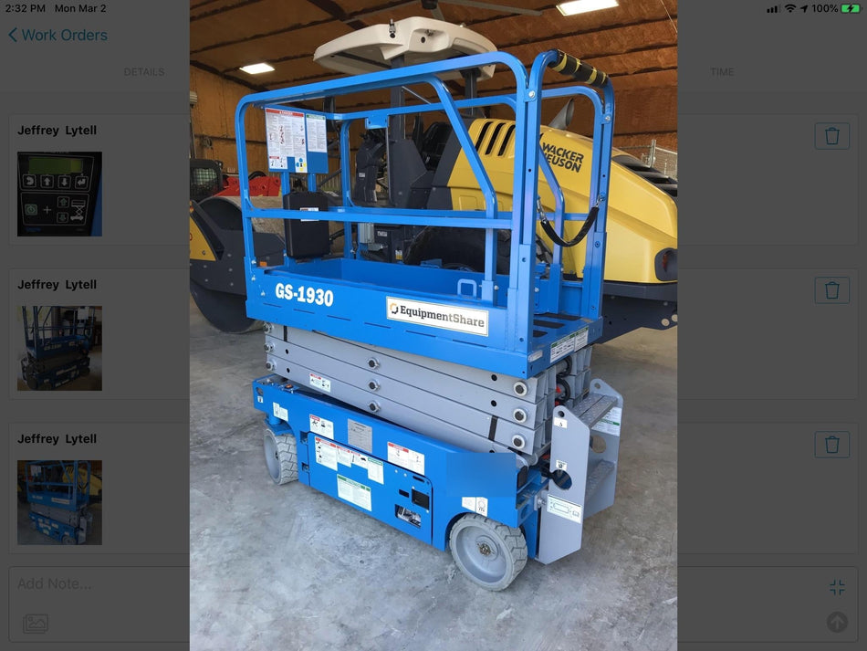 2019 Genie GS-1930 Fixed Rails with Chain Entry