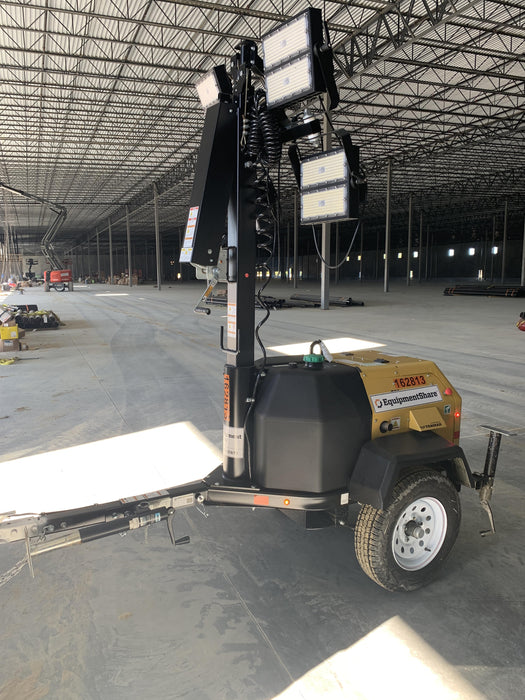 2021 Allmand NLV3GR (4) LED Light Fixture 350W, 23' Vertical Mast, 3kW Prime, Towable, Deep Sea L401, Leveling Jacks, Yanmar T4F 5.8hp