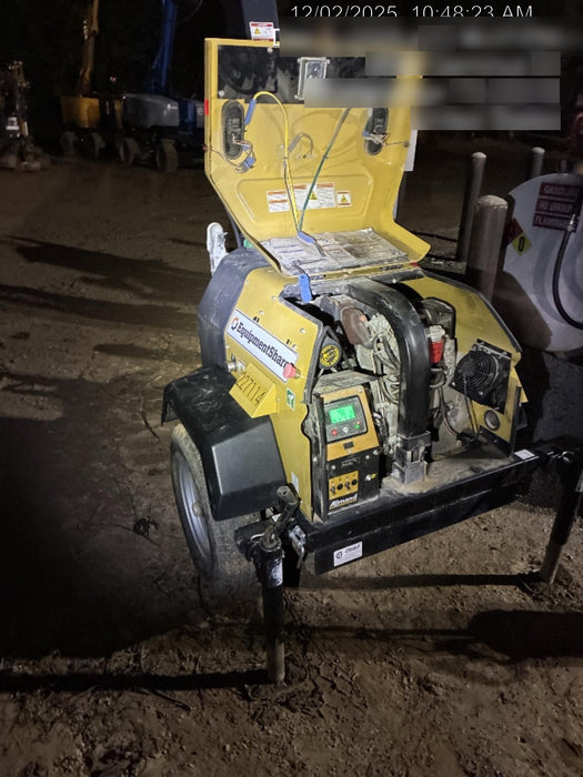 2022 Allmand NLV3GR (4) LED Light Fixture 350W, 23' Vertical Mast, 3kW Prime, Towable, Deep Sea L401, Leveling Jacks, Yanmar T4F 5.8hp