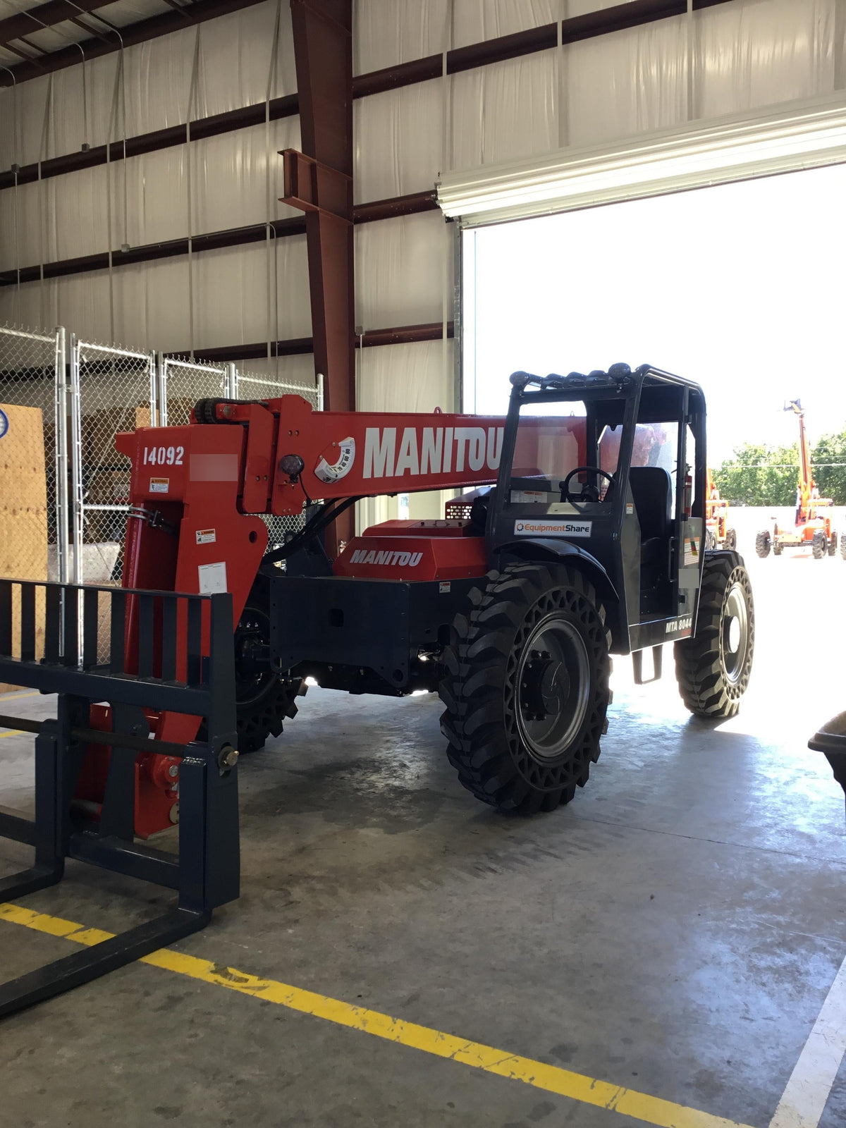 2019 Manitou MTA8044 MTA 8044 - 74 HP T4, Canopy, Worklights/Strobe, Beacon, 66" Carriage, 48" Forks, Solid Tires, Lift Hook, Aux Hydraulics