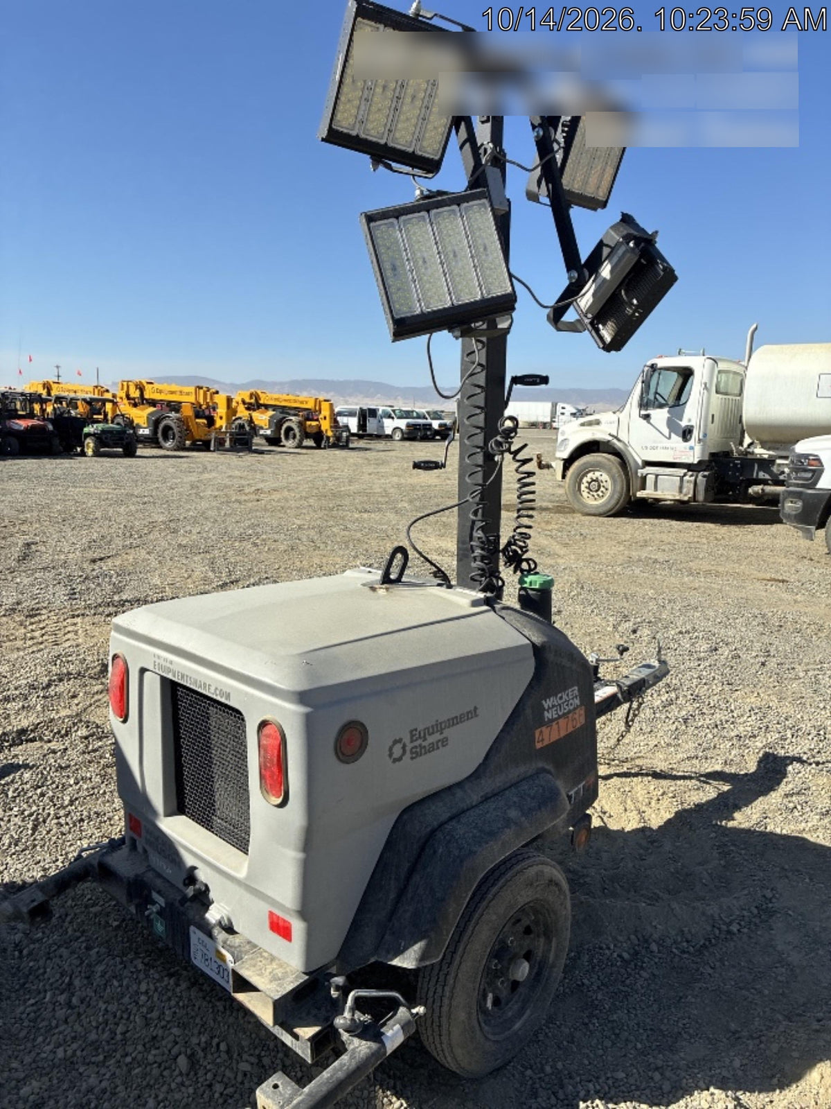 2024 Wacker Neuson LTT4 Diesel, Kohler KDW702, Deep Sea Controller, Auto Start, LED 320W, Bypass Outlet, T3