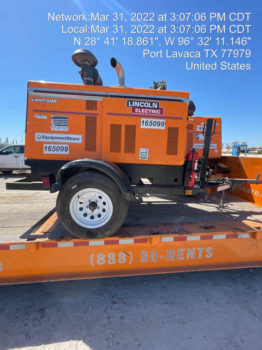 2021 Lincoln Electric Vantage 549X Ready Pak 3, ORANGE (includes trailer, cable rack, fender light kit)