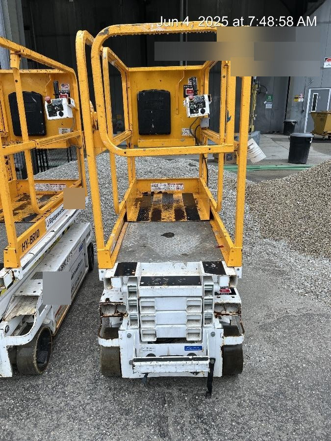 Custom Equipment HB-1430 Hy-Brid Scissor Lift
Platform capacity up to 670 lbs
Working height up to 20 ft
Weighs under 1,700 lbs
Non-marking wheels