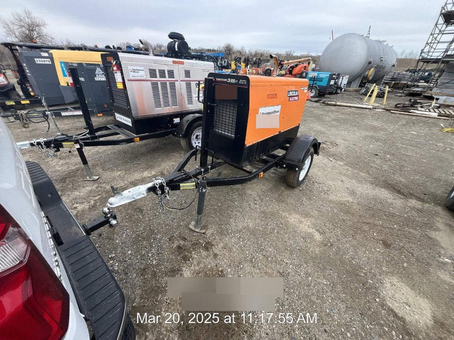 2021 Lincoln Electric Vantage 322 Vantage 322 Ready Pak 3 w/ Decals, ORANGE (includes trailer, cable rack, fender light kit) NO Telematics