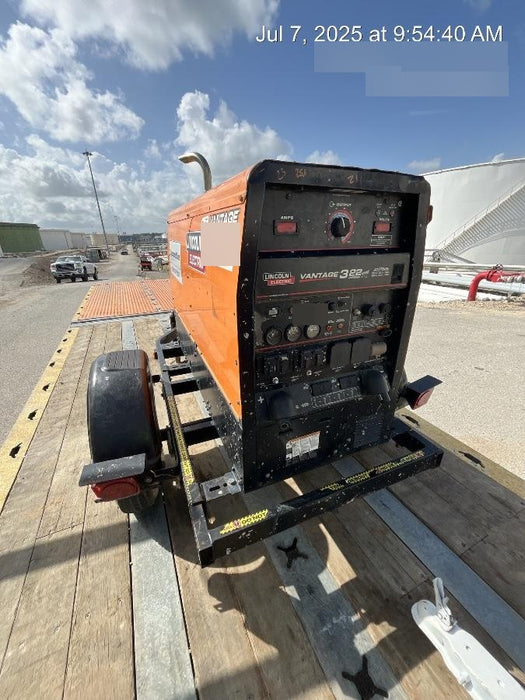 2021 Lincoln Electric Vantage 322 Vantage 322 Ready Pak 3 w/ Decals, ORANGE (includes trailer, cable rack, fender light kit) NO Telematics