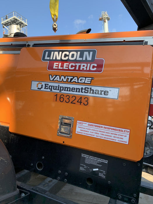 2021 Lincoln Electric Vantage 322 Vantage 322 Ready Pak 3 w/ Decals, ORANGE (includes trailer, cable rack, fender light kit) NO Telematics