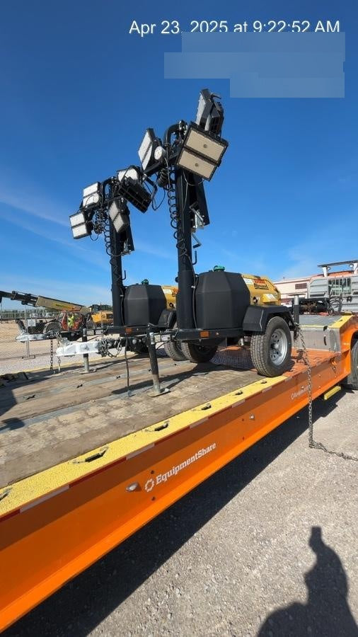 2022 Allmand NLV3GR (4) LED Light Fixture 350W, 23' Vertical Mast, 3kW Prime, Towable, Deep Sea L401, Leveling Jacks, Yanmar T4F 5.8hp