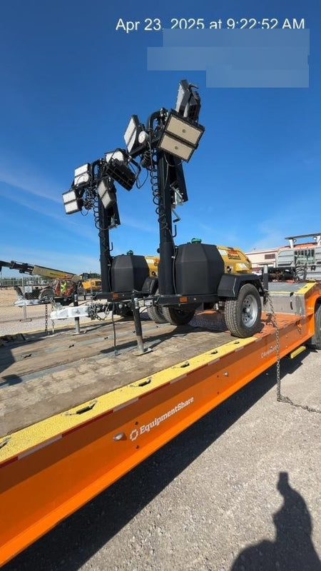 2022 Allmand NLV3GR (4) LED Light Fixture 350W, 23' Vertical Mast, 3kW Prime, Towable, Deep Sea L401, Leveling Jacks, Yanmar T4F 5.8hp