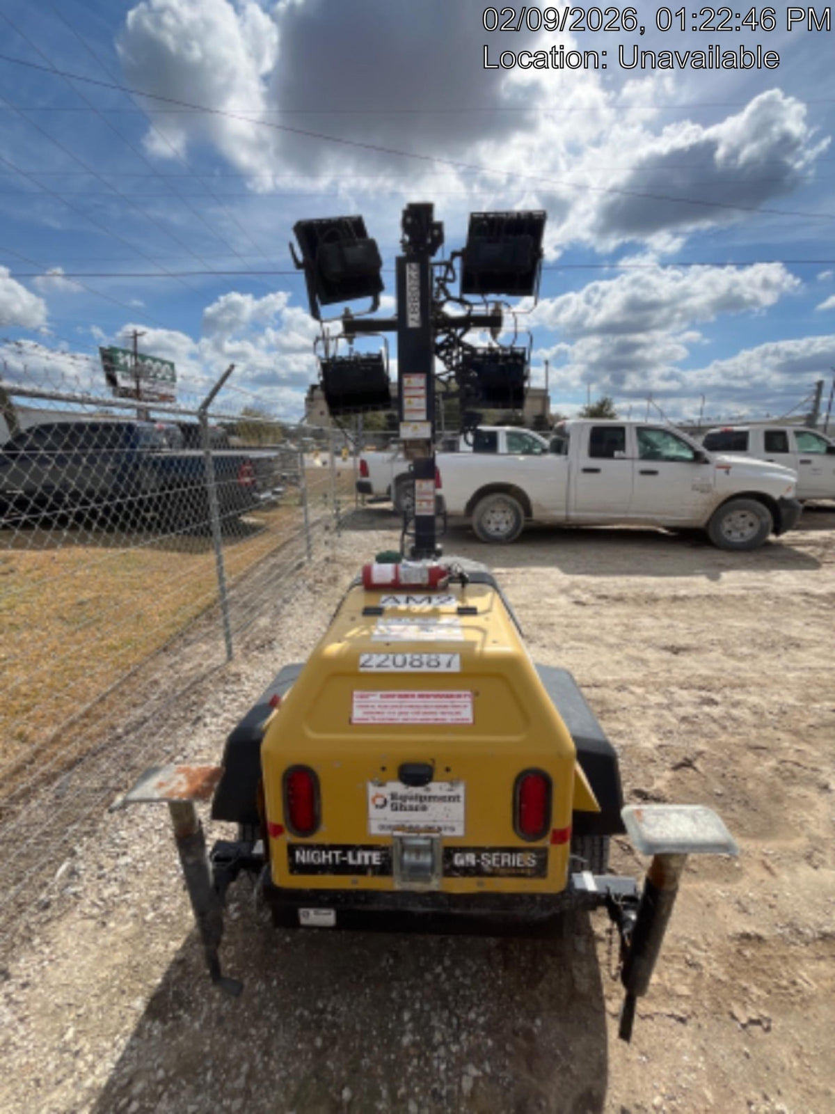 2022 Allmand NLV3GR (4) LED Light Fixture 350W, 23' Vertical Mast, 3kW Prime, Towable, Deep Sea L401, Leveling Jacks, Yanmar T4F 5.8hp