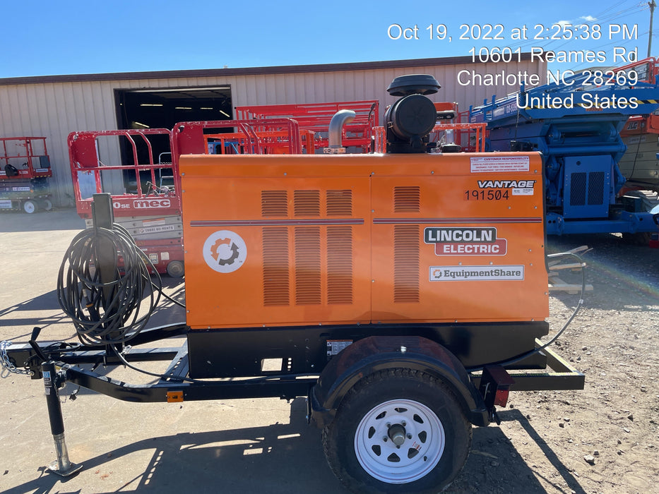 2021 Lincoln Electric Vantage 549X Ready Pak 3, ORANGE (includes trailer, cable rack, fender light kit)