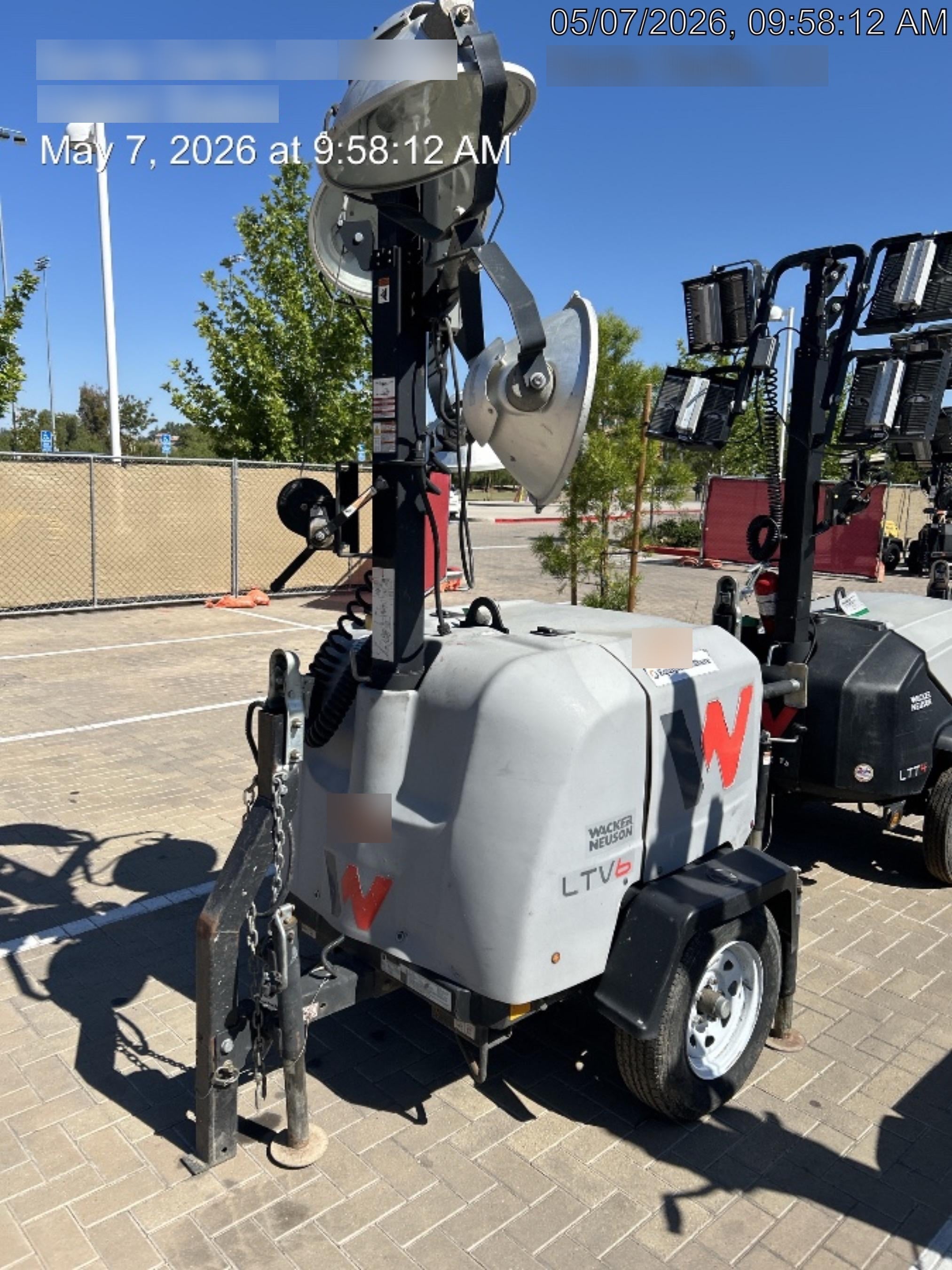 2019 Wacker Neuson LTV6L-MH Wacker Neuson LTV6L Mobile Light Tower w/Fuel Level Sensor Installed