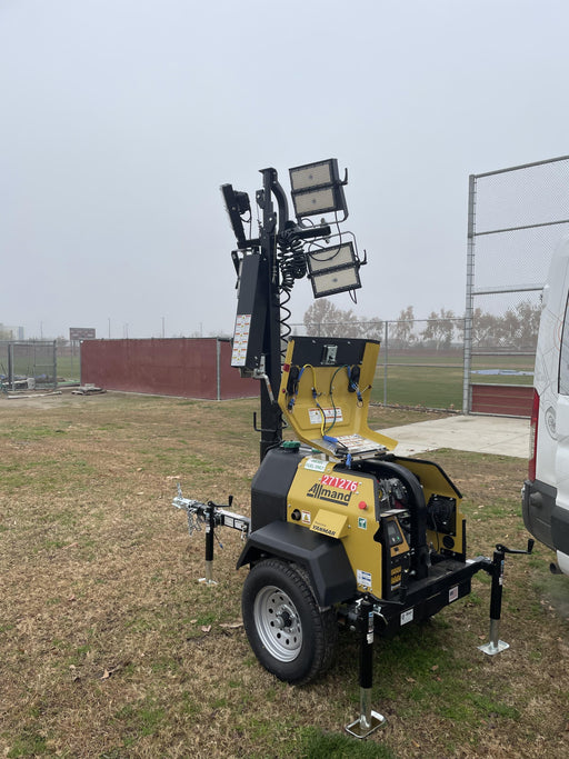 2022 Allmand NLV3GR (4) LED Light Fixture 350W, 23' Vertical Mast, 3kW Prime, Towable, ES Decals, T3