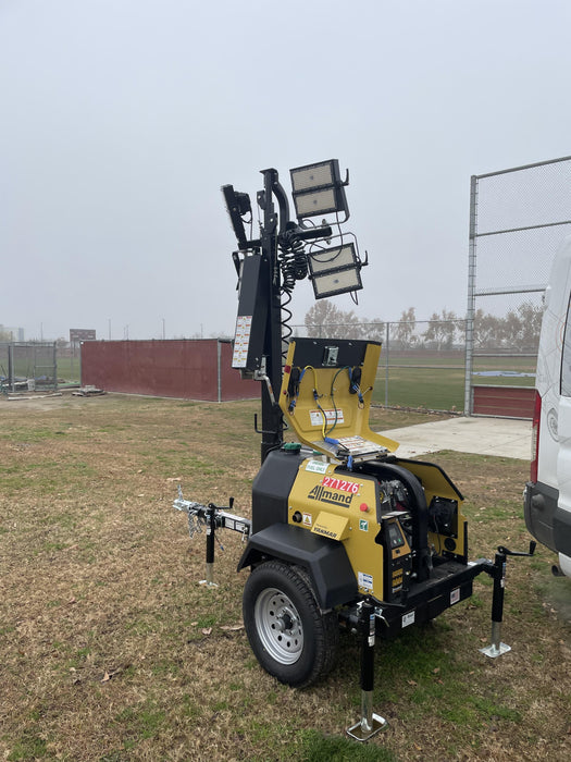 2022 Allmand NLV3GR (4) LED Light Fixture 350W, 23' Vertical Mast, 3kW Prime, Towable, ES Decals, T3