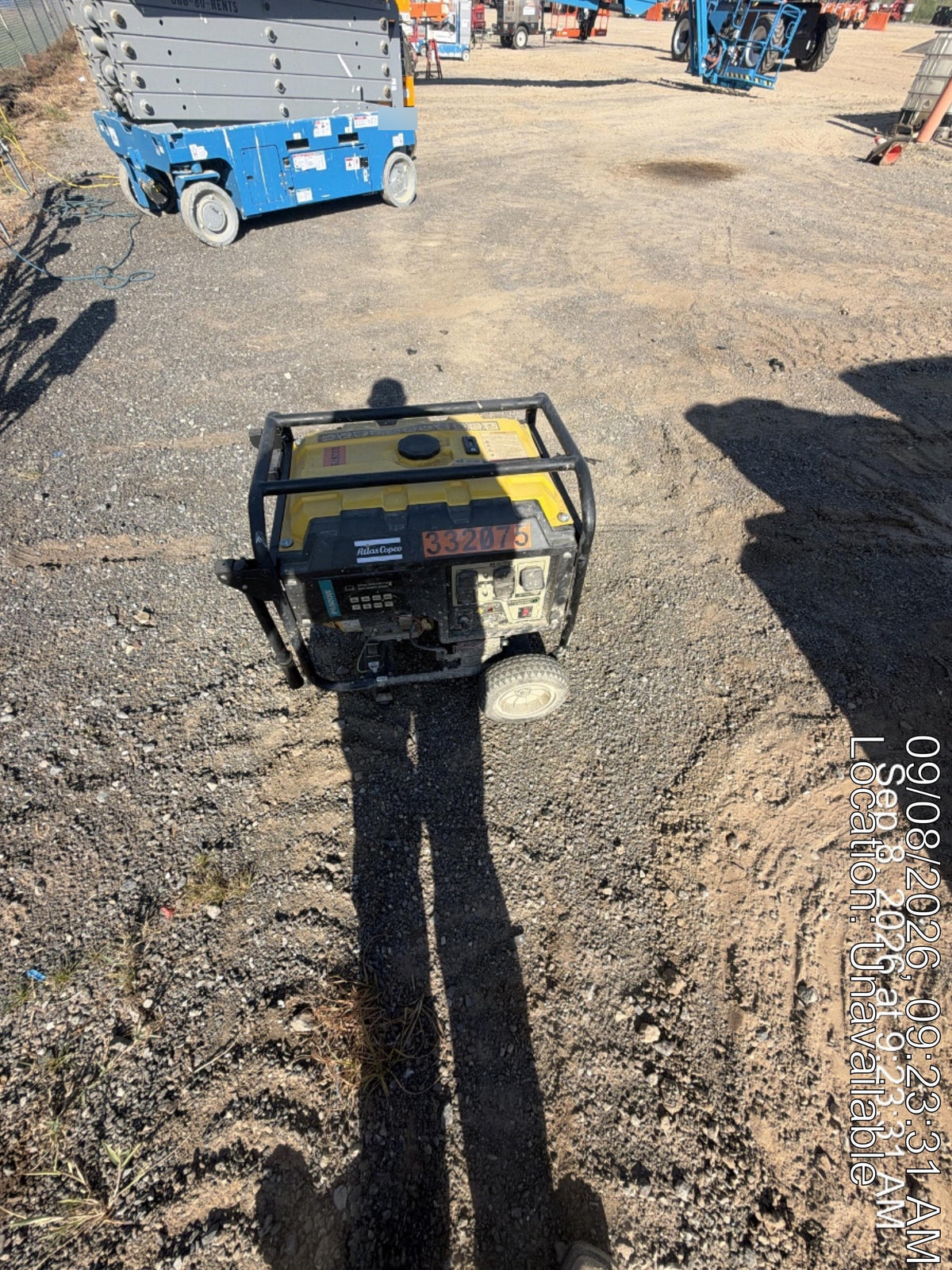2023 Atlas Copco P6500W 5.5kW, AC390FD Gasoline Engine, Wheel & Handle Kit, (2) 120V Duplex 15A + (1) 120/240V 30A Twist Lock