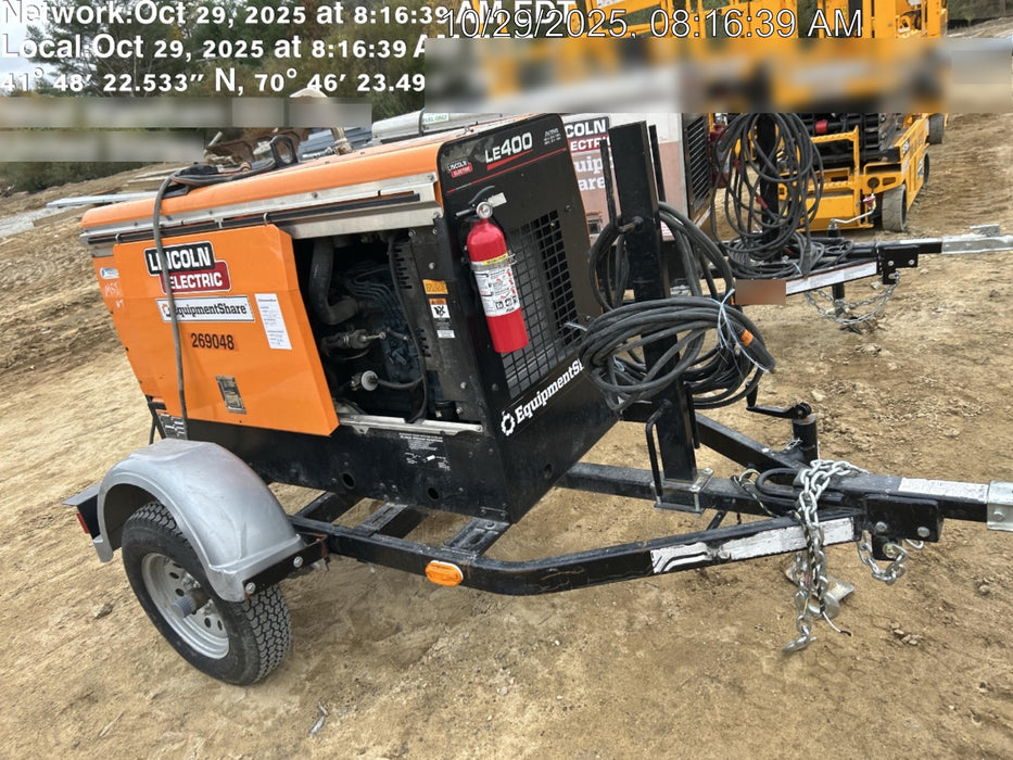 2022 Lincoln Electric LE400 Kubota V1505, Trlr, Cable Rack, Light Kit, ES Decals, T3