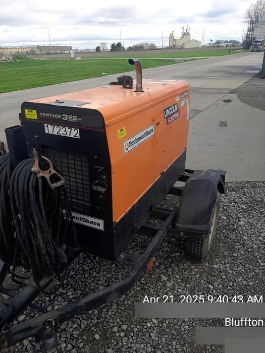 2021 Lincoln Electric Vantage 322 Vantage 322 Ready Pak 3 w/ Decals, ORANGE (includes trailer, cable rack, fender light kit) NO Telematics