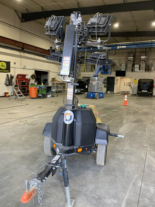 2021 Allmand NLV3GR (4) LED Light Fixture 350W, 23' Vertical Mast, 3kW Prime, Towable, Deep Sea L401, Leveling Jacks, Yanmar T4F 5.8hp