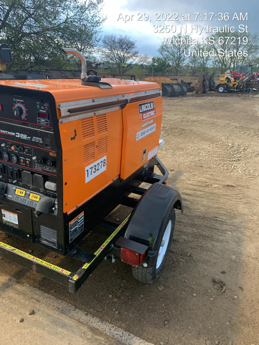 2021 Lincoln Electric Vantage 322 Vantage 322 Ready Pak 3 w/ Decals, ORANGE (includes trailer, cable rack, fender light kit) NO Telematics