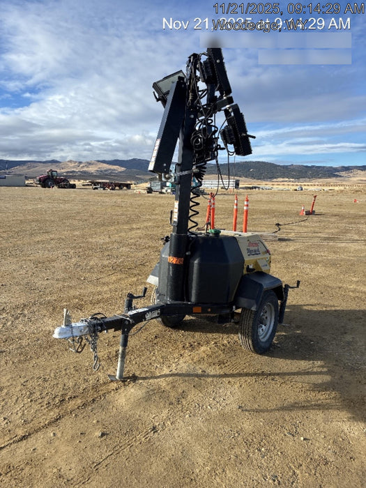 2020 Allmand NLV3GR (4) LED Light Fixture 350W, 23' Vertical Mast, 3kW Prime, Towable, Deep Sea L401, Leveling Jacks, Yanmar T4F 5.8hp