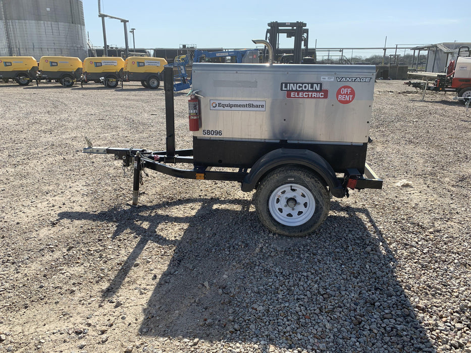 2019 Lincoln Electric Vantage 322 Welder Ready-Pak 3, Two wheel trailer, Fender and Light kit, Cable Rack