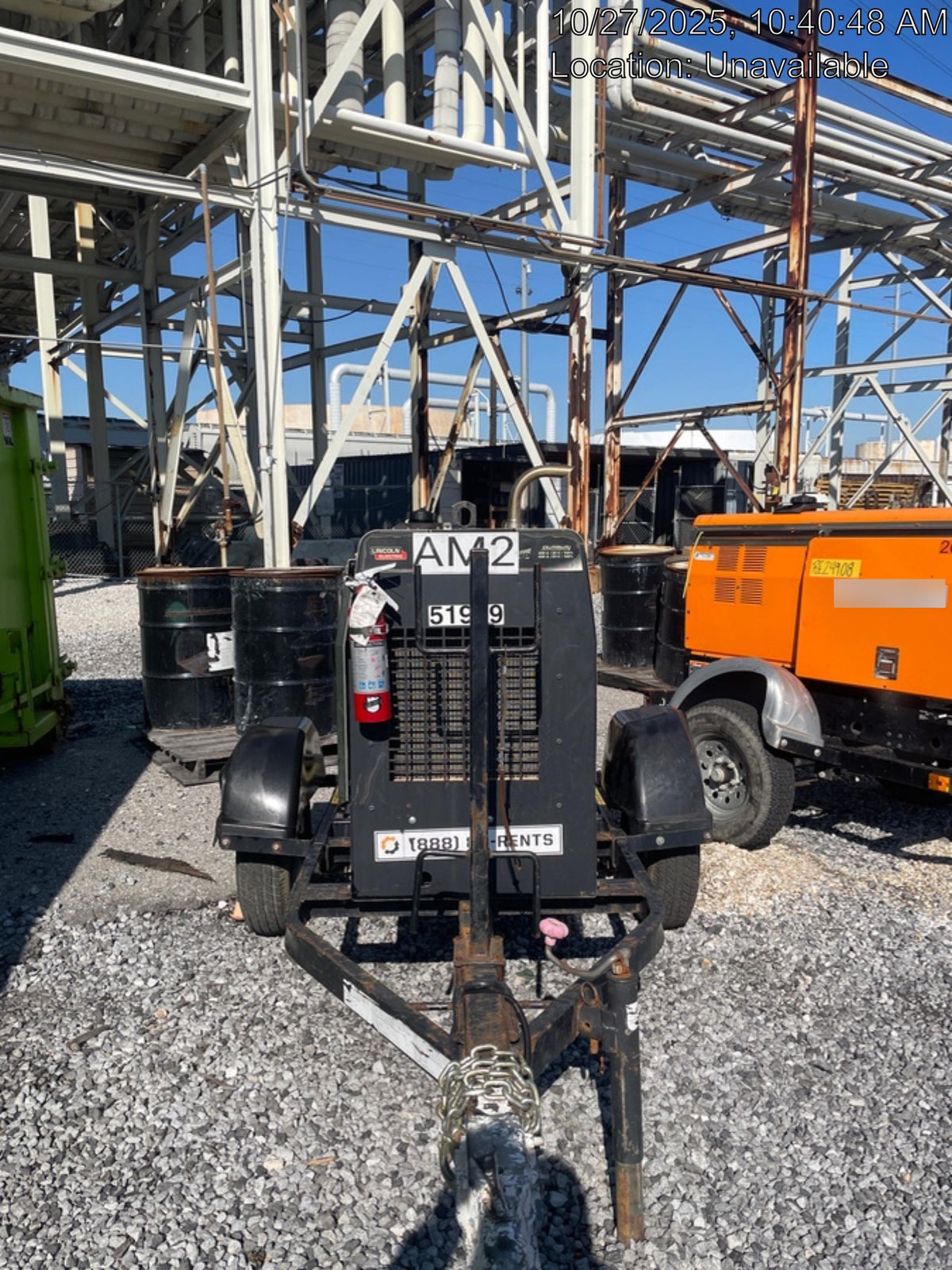2019 Lincoln Electric Vantage 322 Welder Ready-Pak 3, Two wheel trailer, Fender and Light kit, Cable Rack