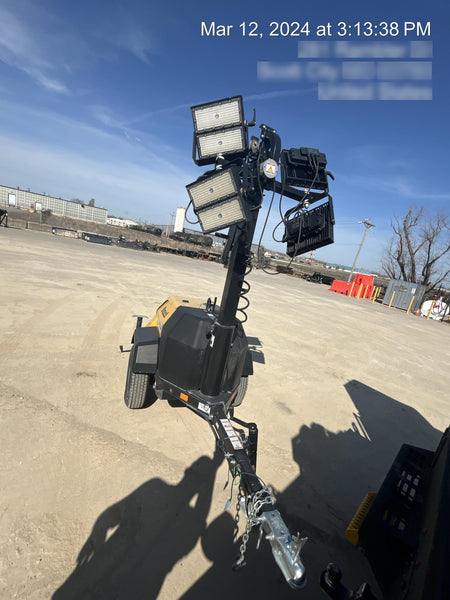 2022 Allmand NLV3GR (4) LED Light Fixture 350W, 23' Vertical Mast, 3kW Prime, Towable, ES Decals, T3