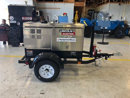 2019 Lincoln Electric Vantage 322 Welder Ready-Pak 3, Two wheel trailer, Fender and Light kit, Cable Rack