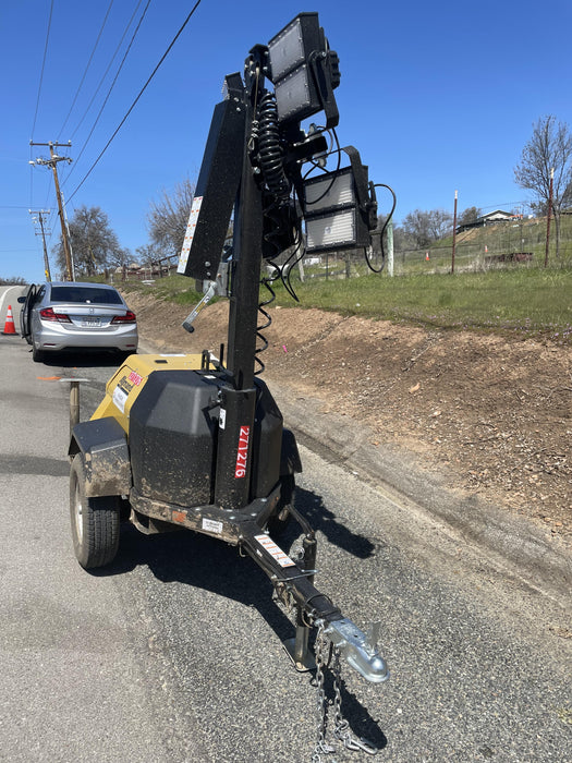 2022 Allmand NLV3GR (4) LED Light Fixture 350W, 23' Vertical Mast, 3kW Prime, Towable, ES Decals, T3