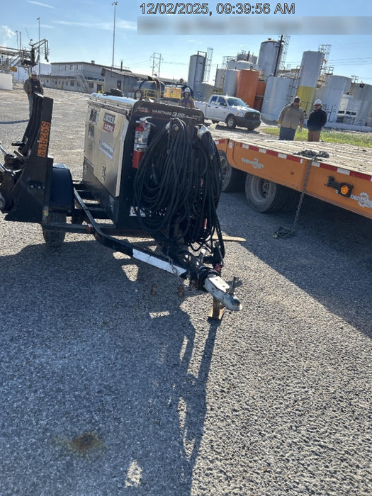 2019 Lincoln Electric Vantage 322 Welder Ready-Pak 3, Two wheel trailer, Fender and Light kit, Cable Rack