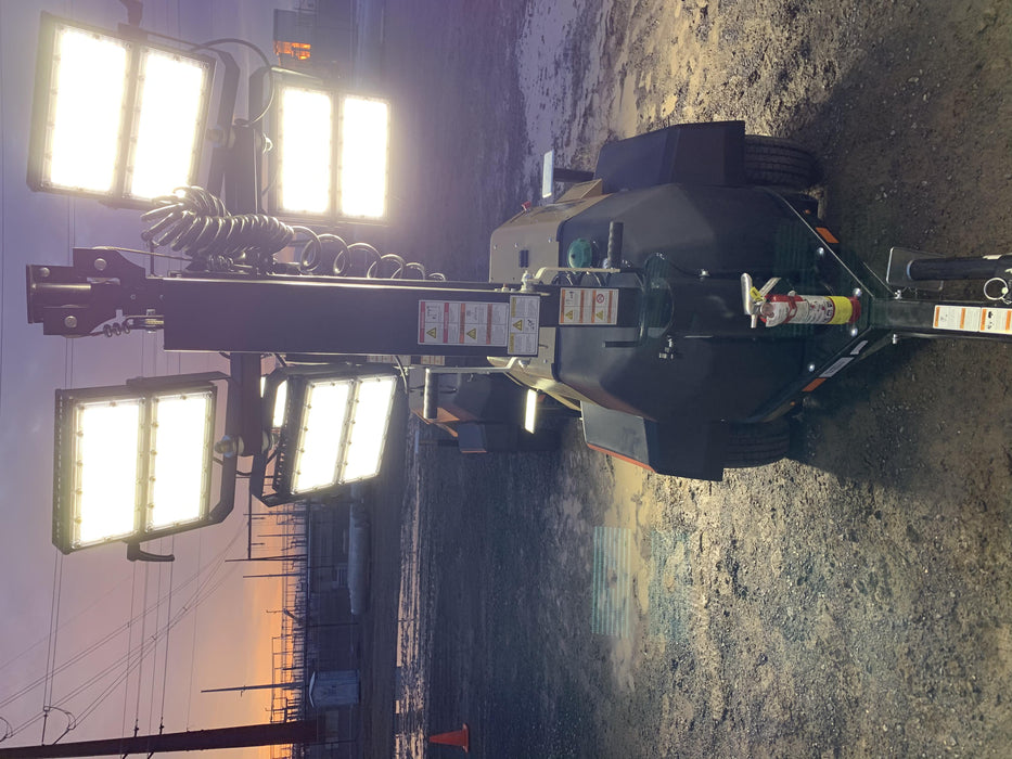 2020 Allmand NLV3GR (4) LED Light Fixture 350W, 23' Vertical Mast, 3kW Prime, Towable, Deep Sea L401, Leveling Jacks, Yanmar T4F 5.8hp