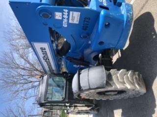 2019 Genie GTH-844 Cab/Heat/AC, Solid RT Tires, LED Work Lights, Beacon 60" QA Carriage, 48" Forks