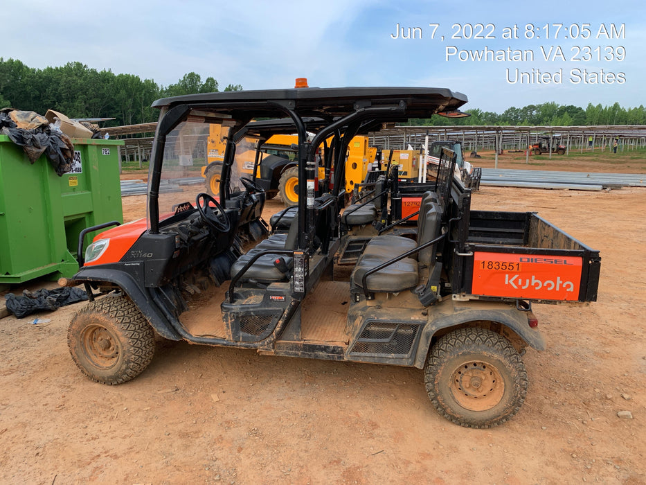 2021 Kubota RTV-X1140W-H Plastic Canopy, Windshield Acrylic Clear, LED Strobe Light, Wire Harness Kit, Back up Alarm