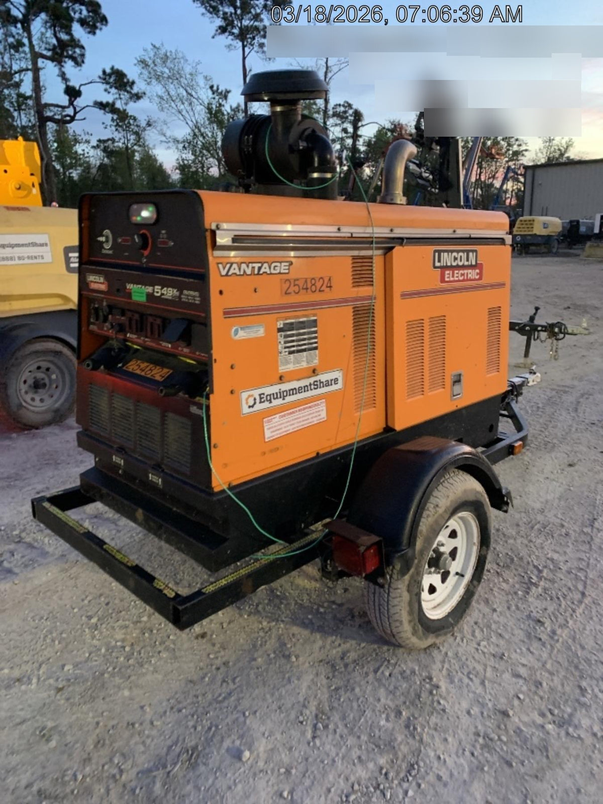 2022 Lincoln Electric Vantage 549X Crosslink Technology, Trailer Mounted, ES Decals, T3